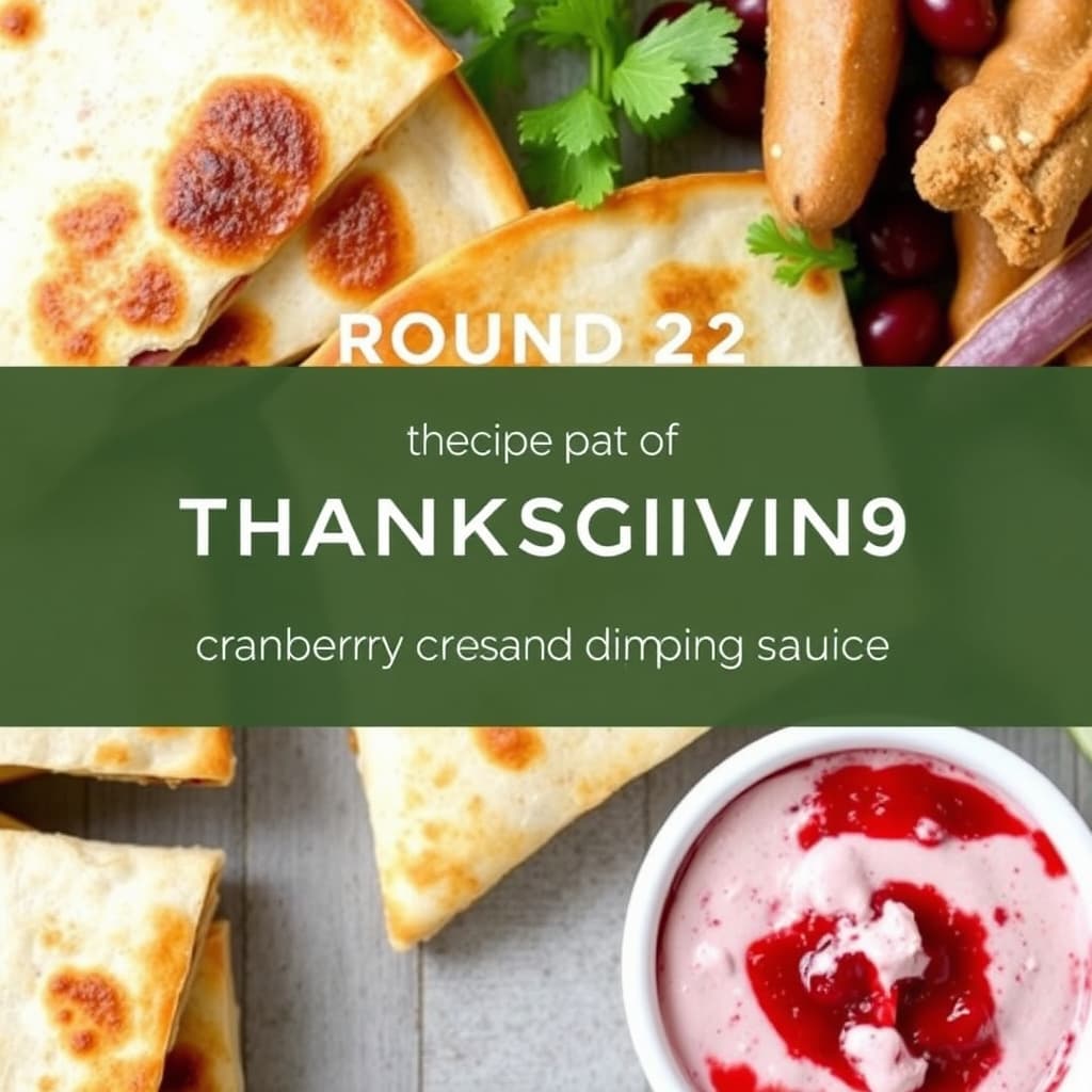 Runde 2 Oppskrift – Thanksgiving-quesadilla med tranebærkrem-dippsaus
