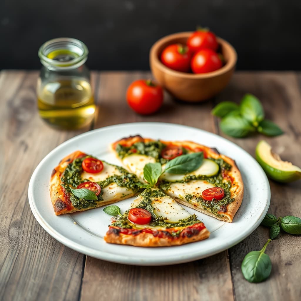 Rustikk pesto-pizza