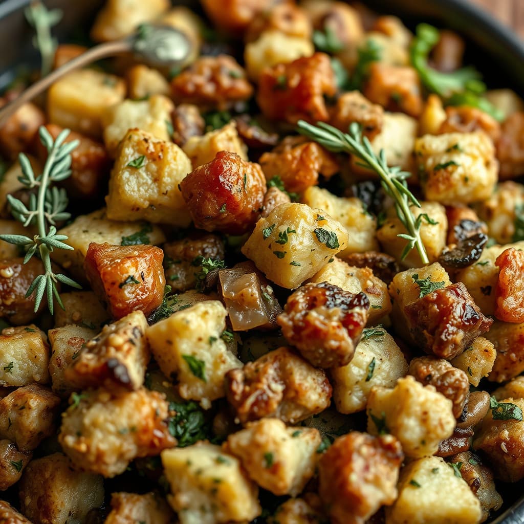 Rustikk urtekrydret stuffing