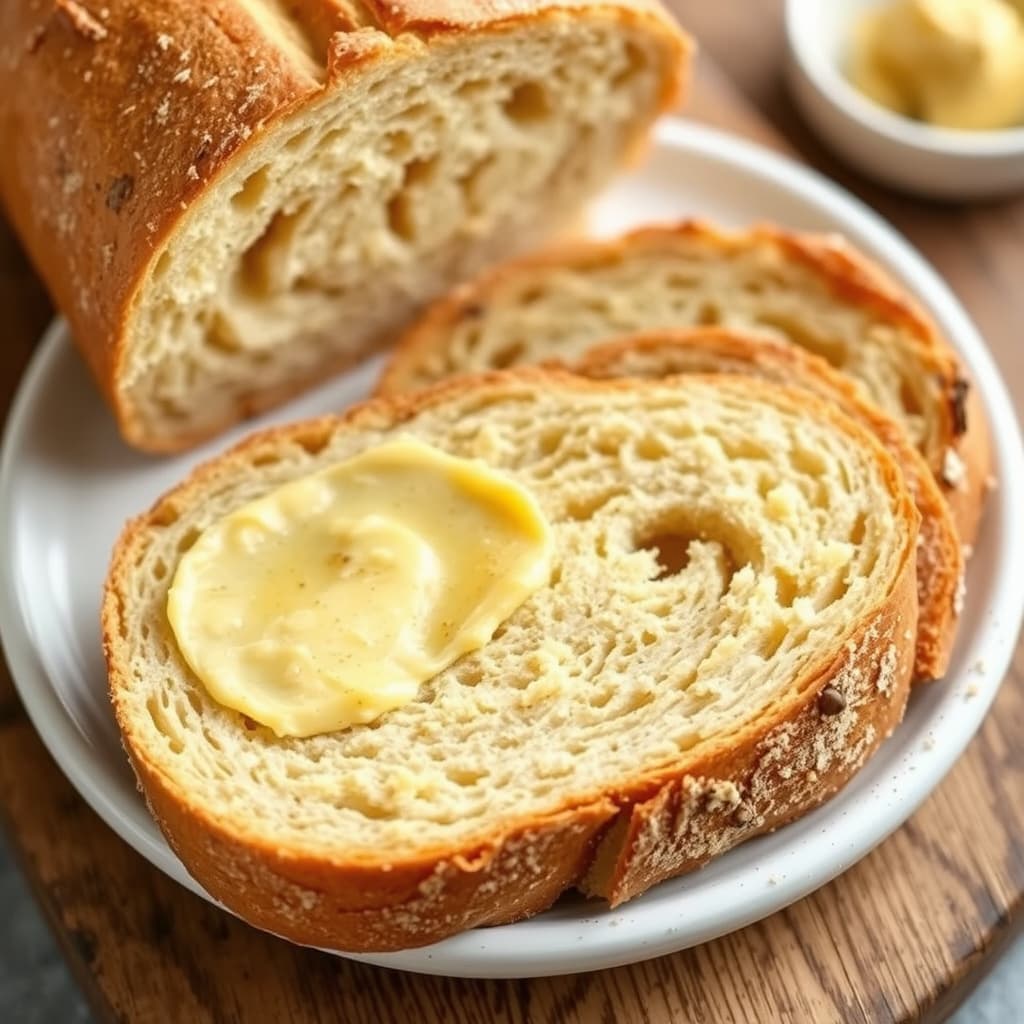 Rustikt landbrød med honning-smør