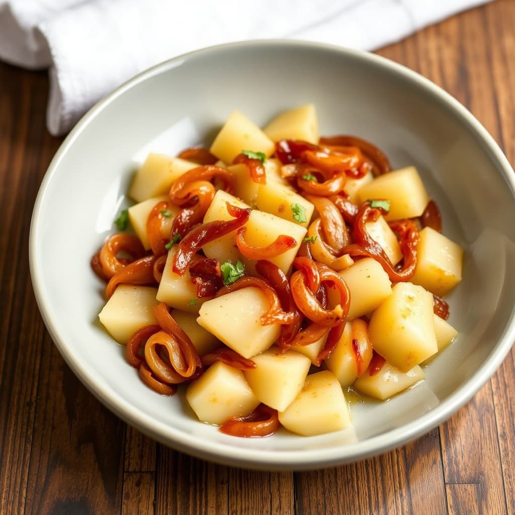 Rutabagas med karamelliserte løk