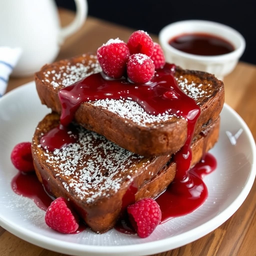 Ruthies sjokoladefransk toast med bringebærsirup