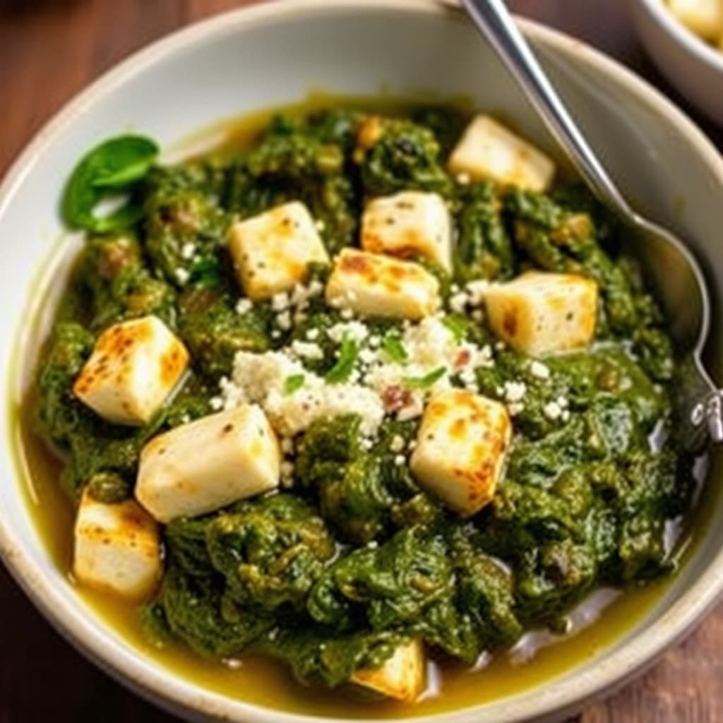 Saag Paneer: Spinat med indisk ost