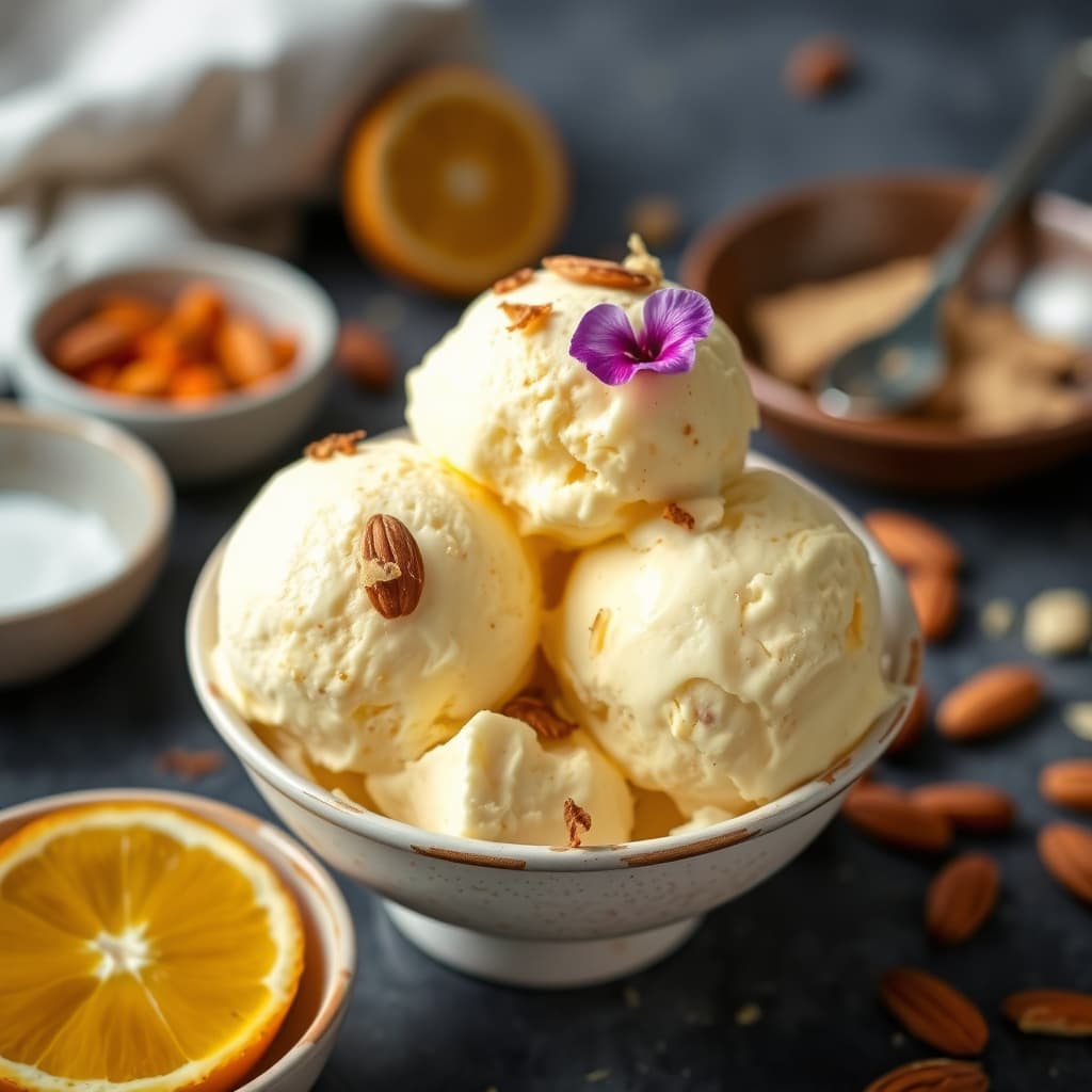 Safran- og ristet mandeliskrem