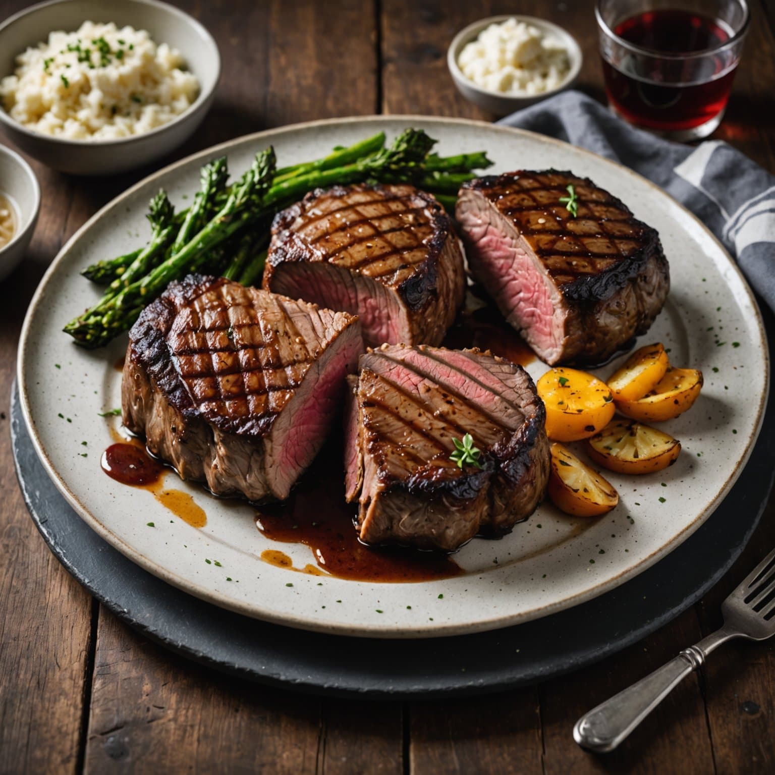 Saftige ribeye-biffer