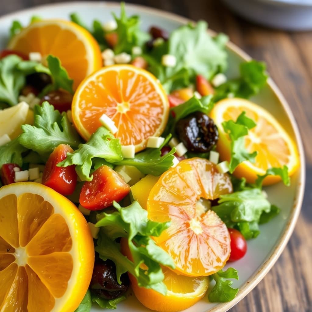 Salat med sitrusvinaigrette