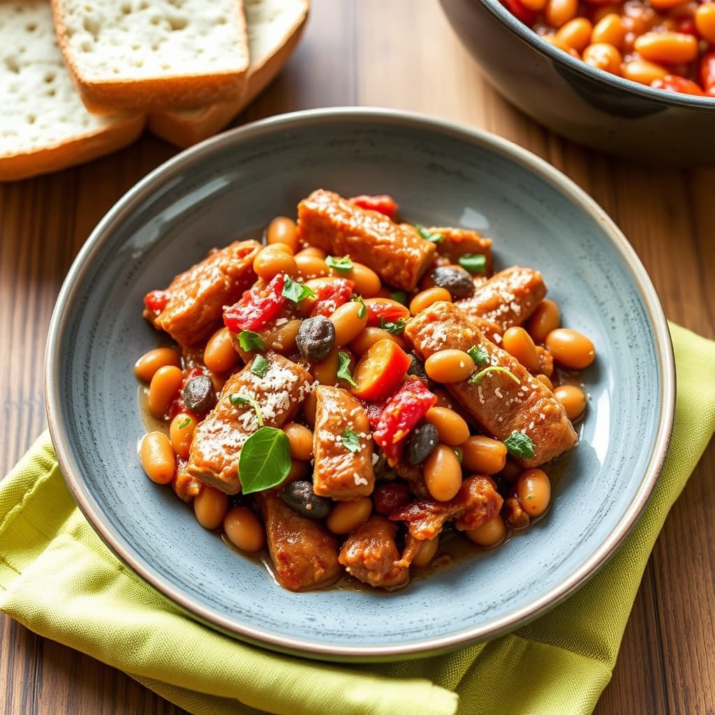 Salsiccie og bønner: Svinekjøtt og bønner