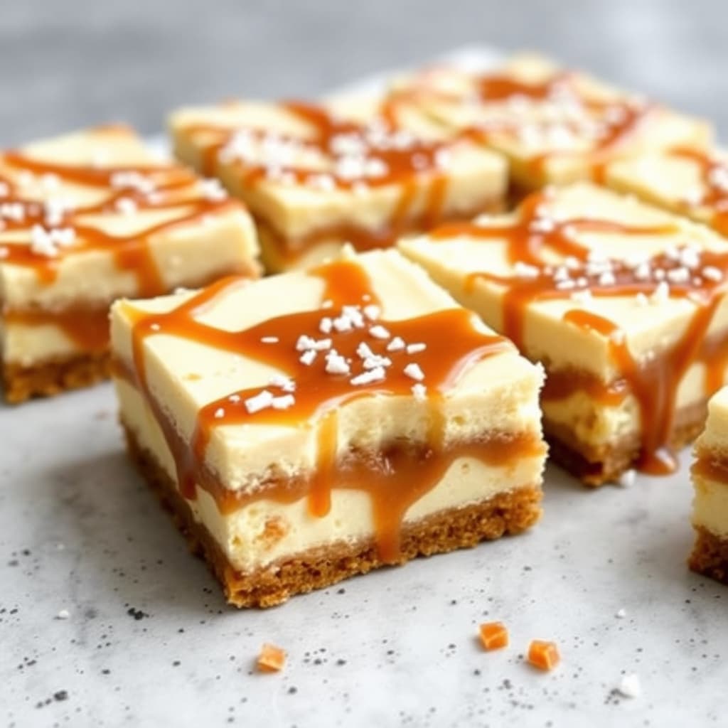 Salt karamell-ostekakestykker