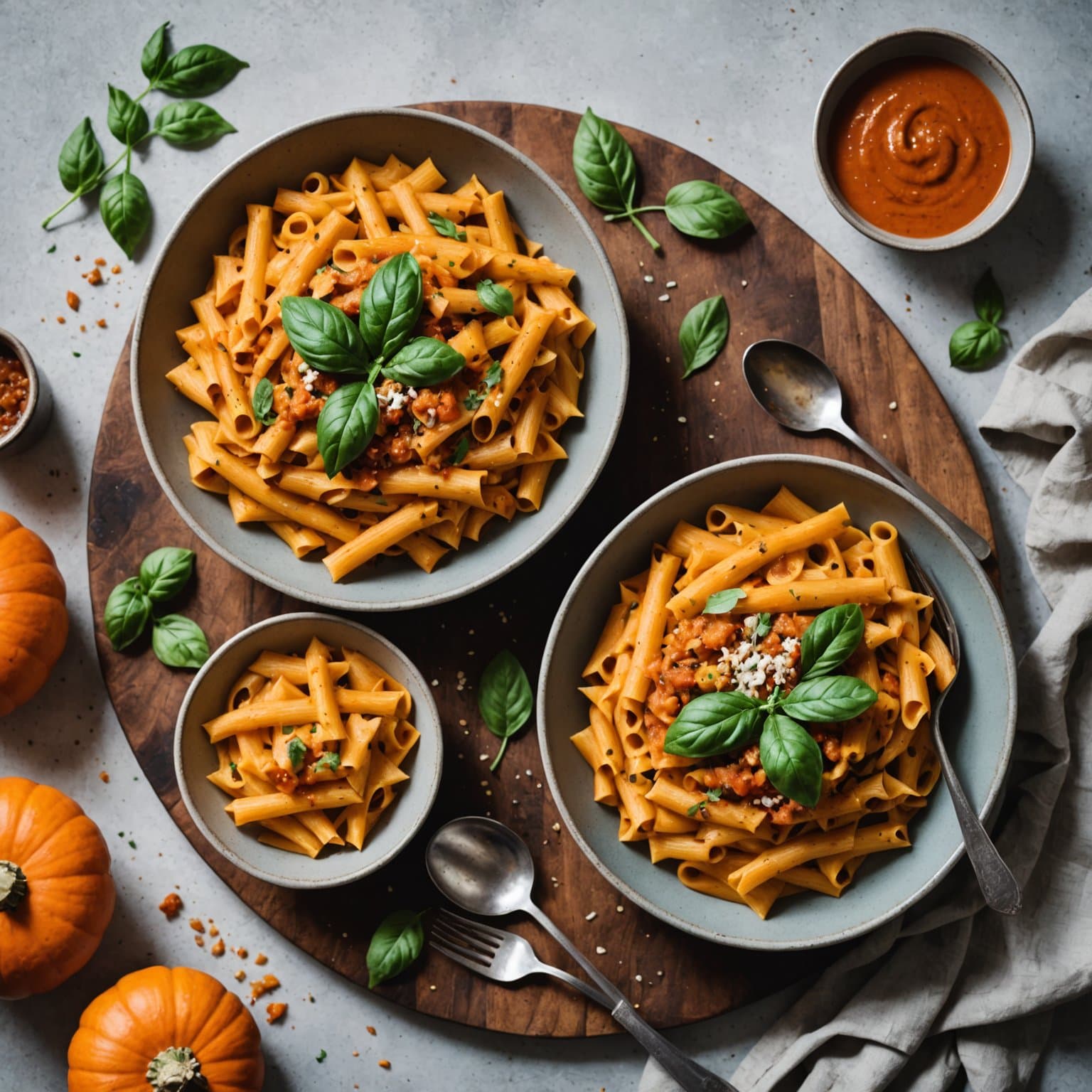 Salt og pepper gresskarpasta saus