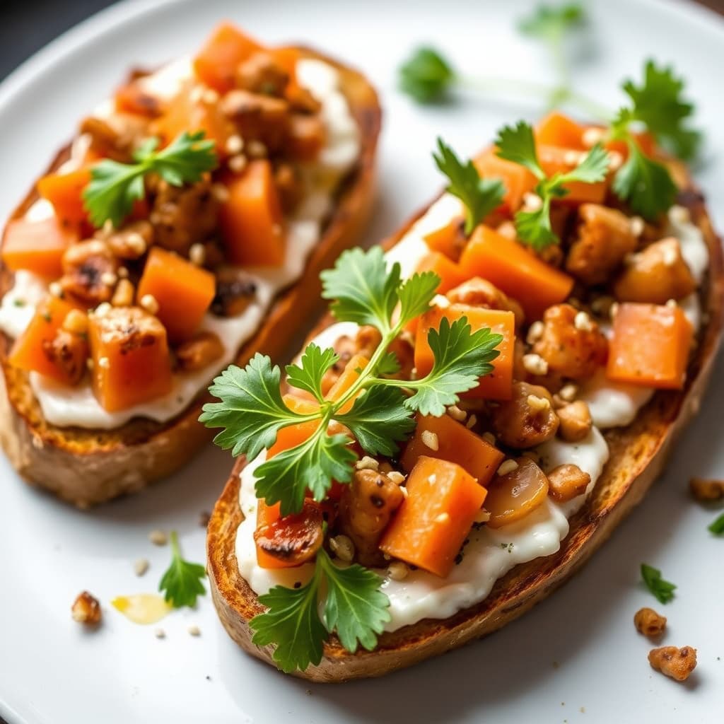 Salt og søt "Gulrotkake" bruschetta