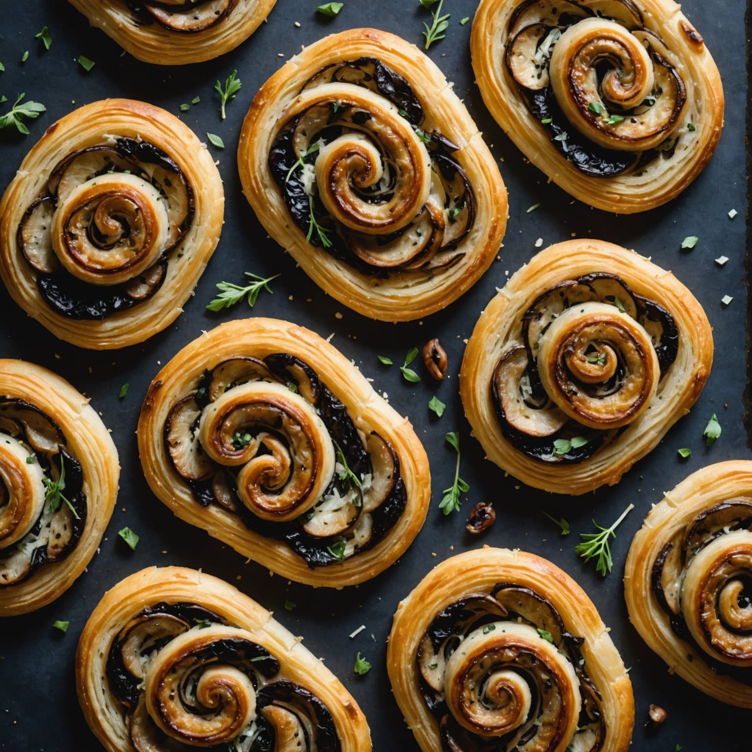 Salt sopp og parmesan palmiers