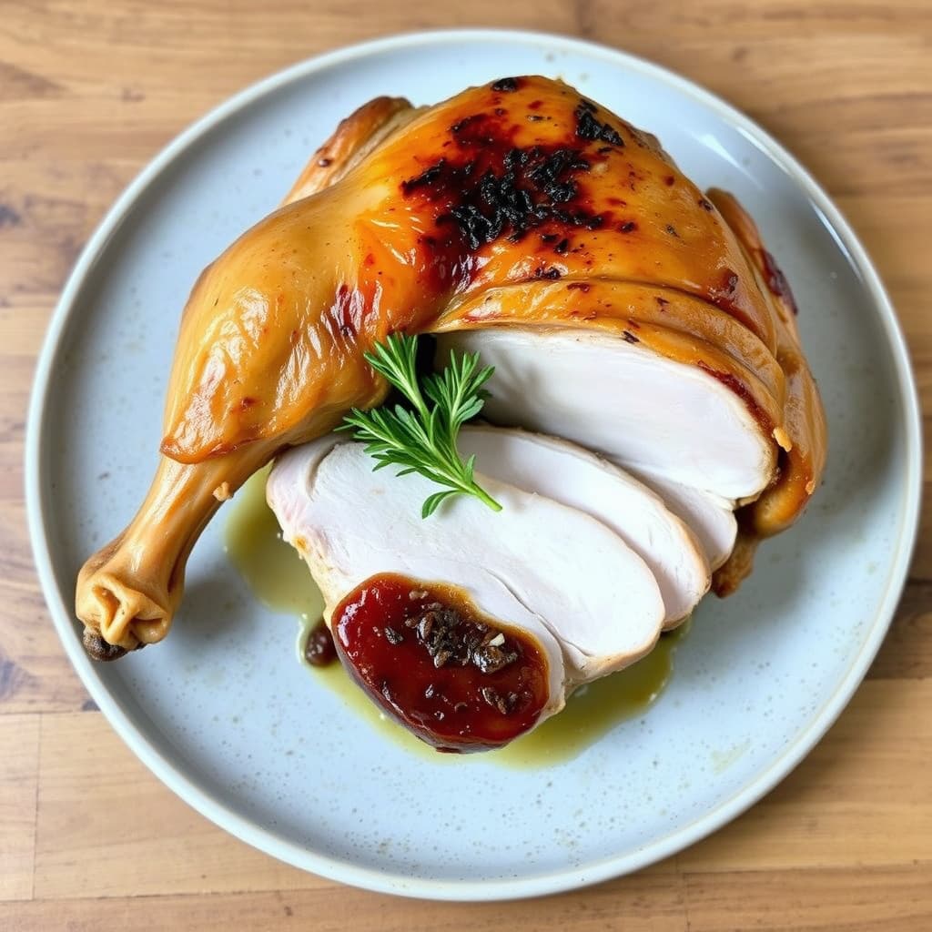 Saltbakt kalkunbryst med confiterte lår