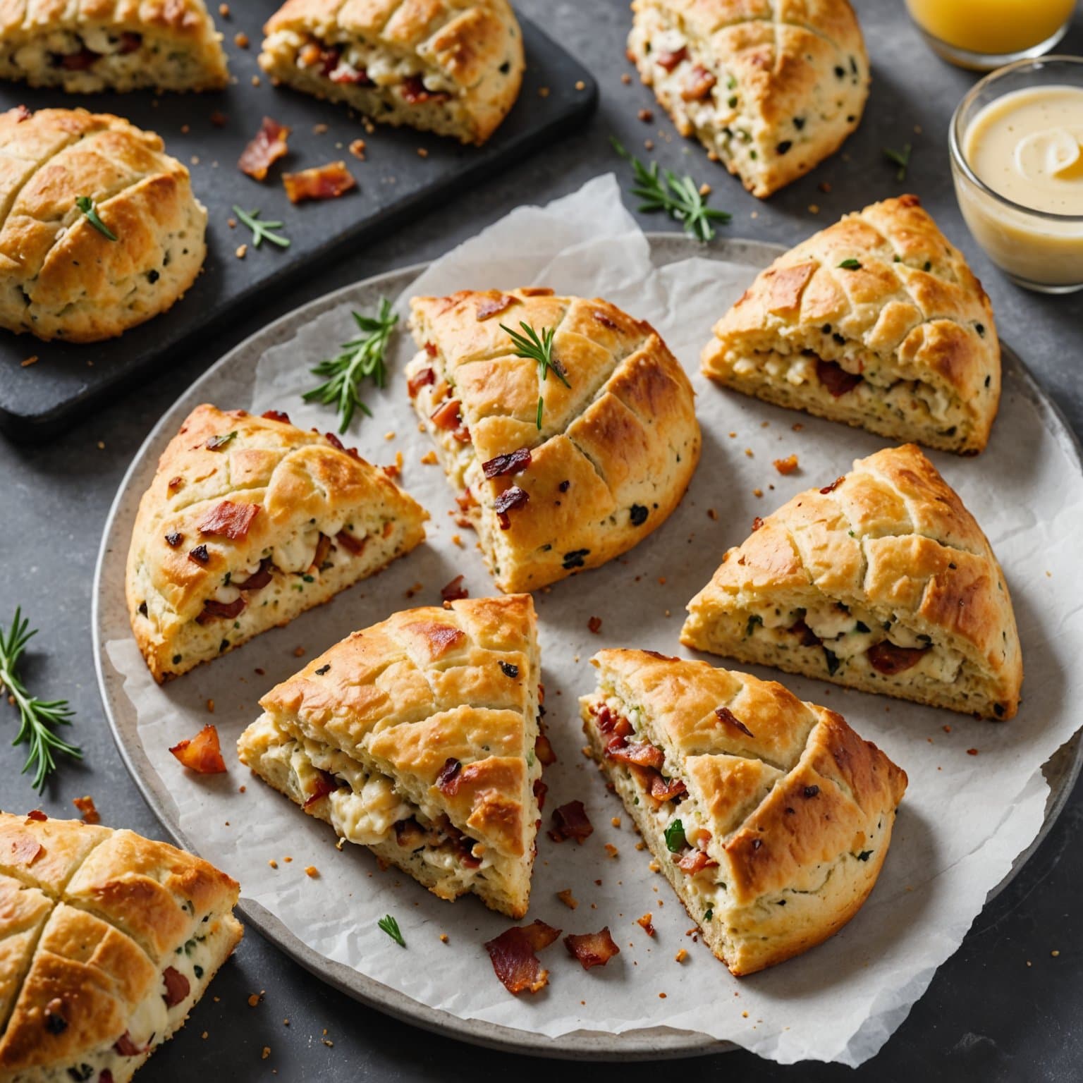 Saltbakte bacon scones