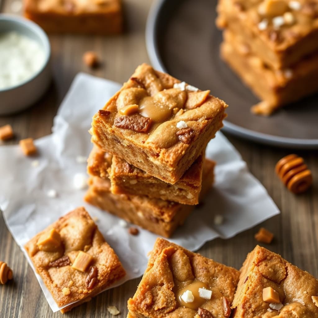 Saltede butterscotch-blondies
