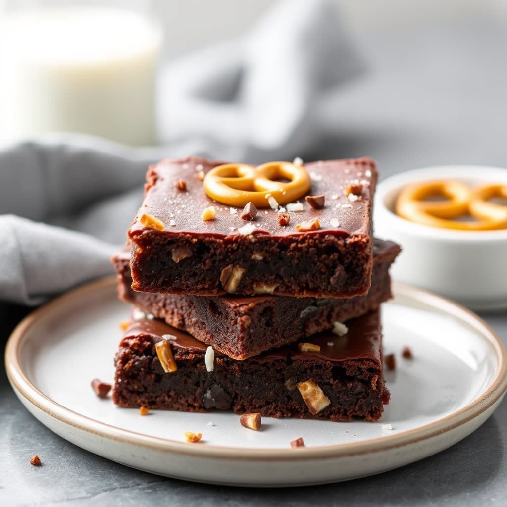 Saltede pretzelbrownies