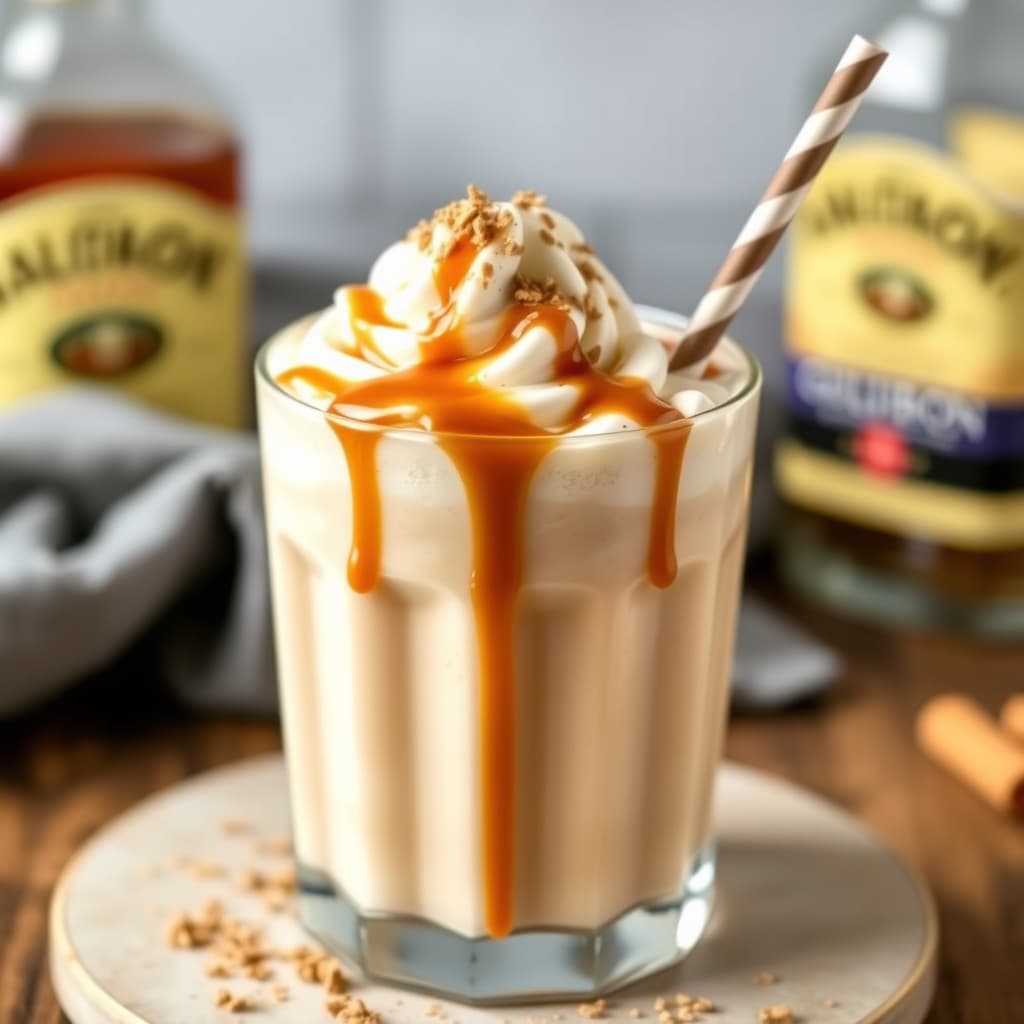 Saltet bourbon-karamell-milkshake