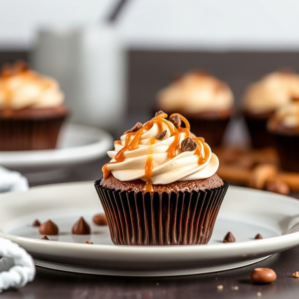 Saltet karamell-mocha-cupcake