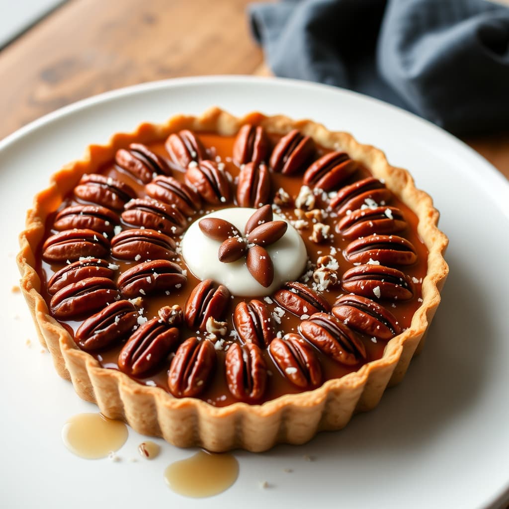 Saltet karamell- og pekannøttterte