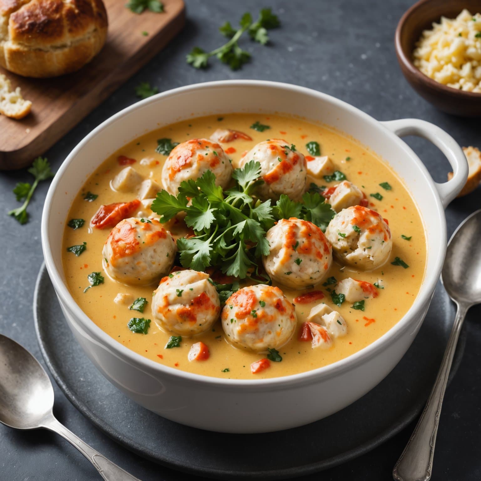 San Francisco-krepsesuppe med kjøttboller