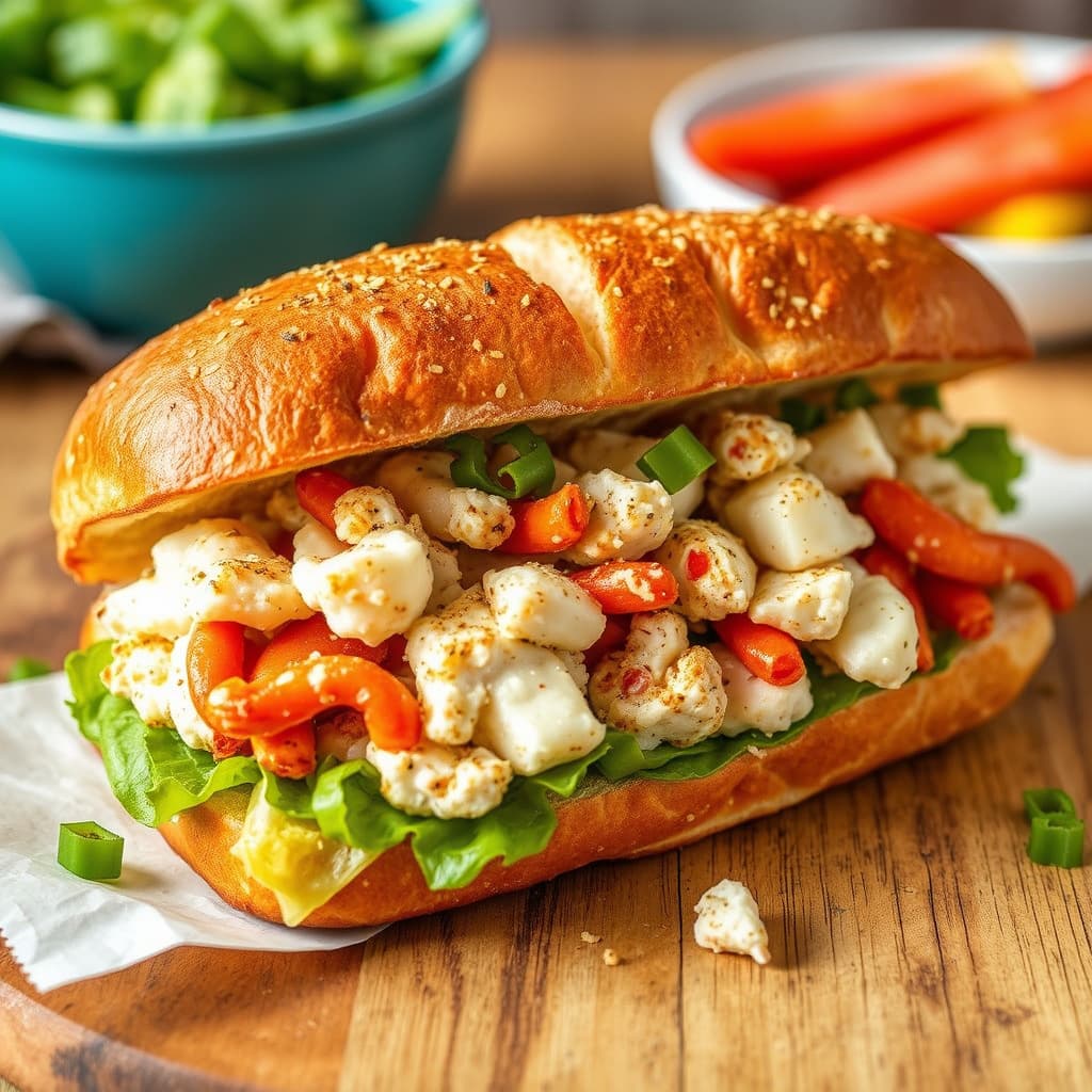 Sandwich med myke skjellkreps