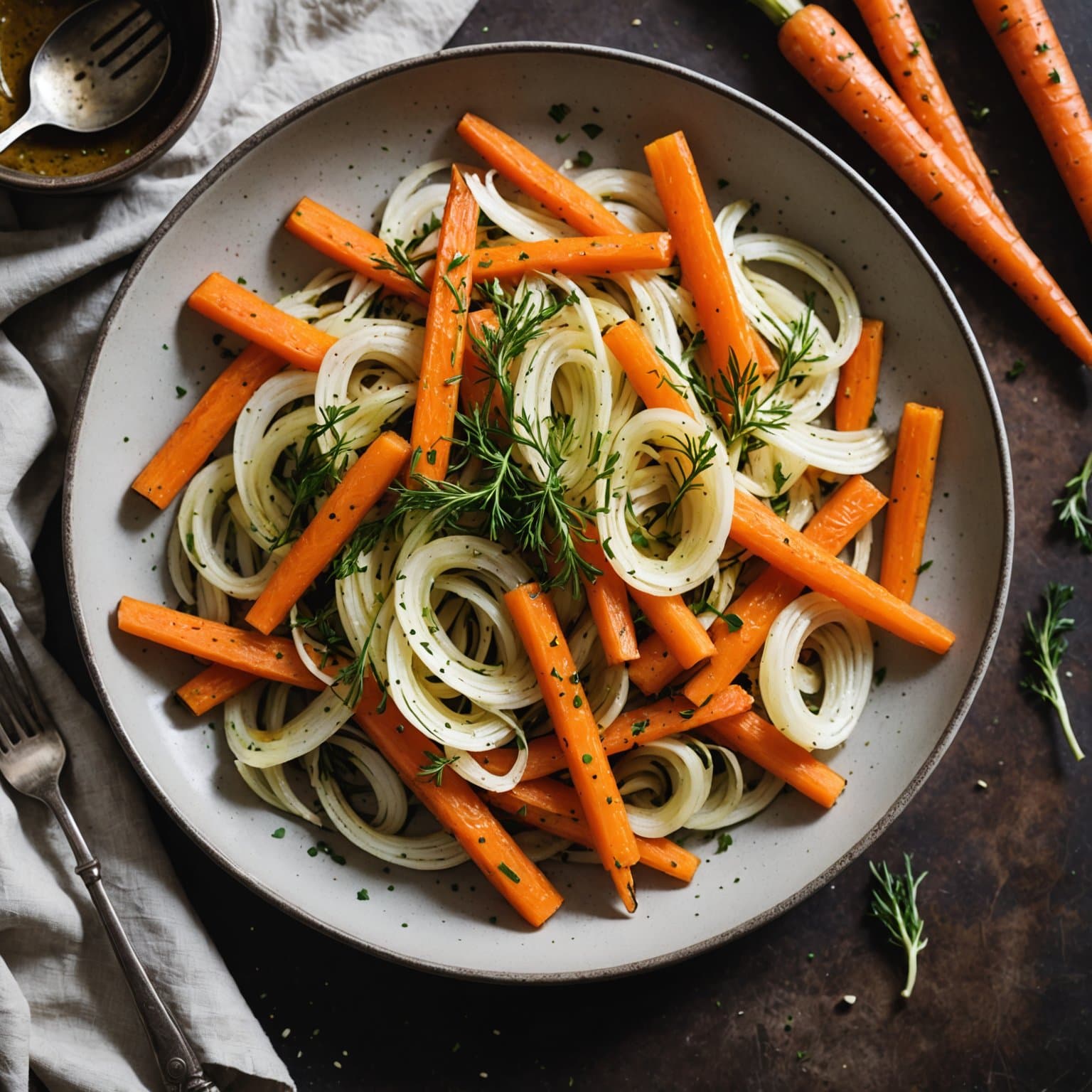 Sautert fennikel og gulrøtter