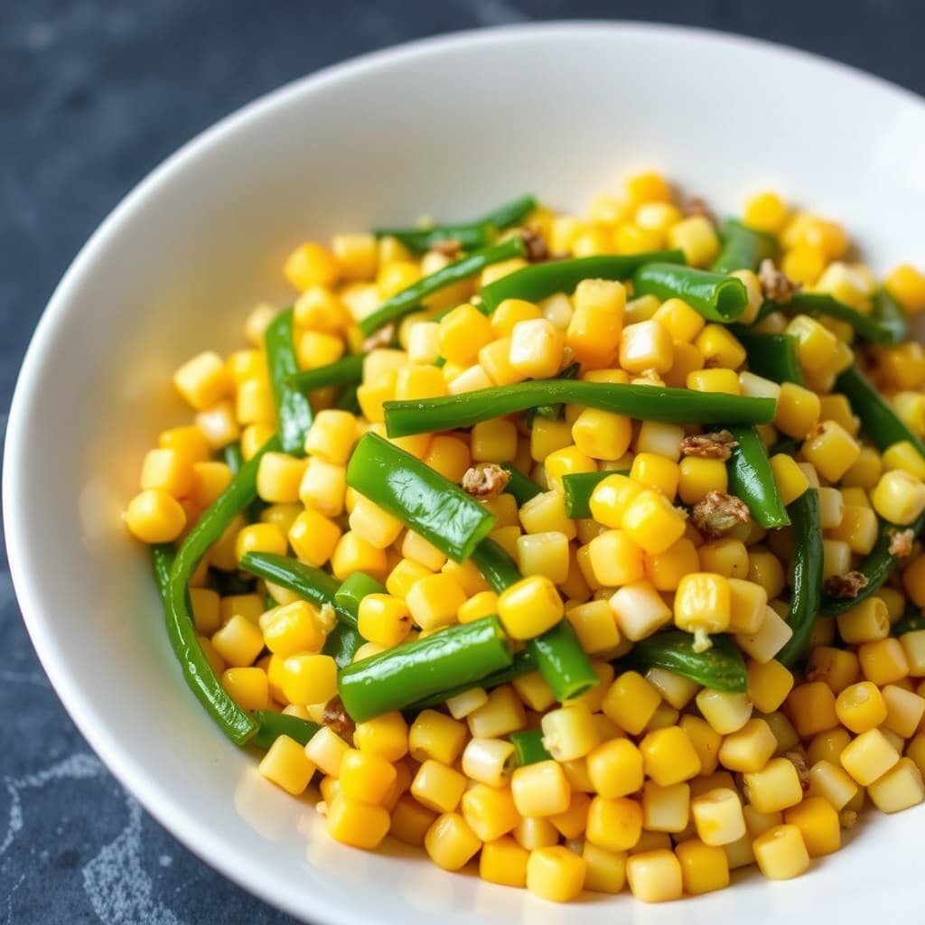 Sautert mais og grønne paprika