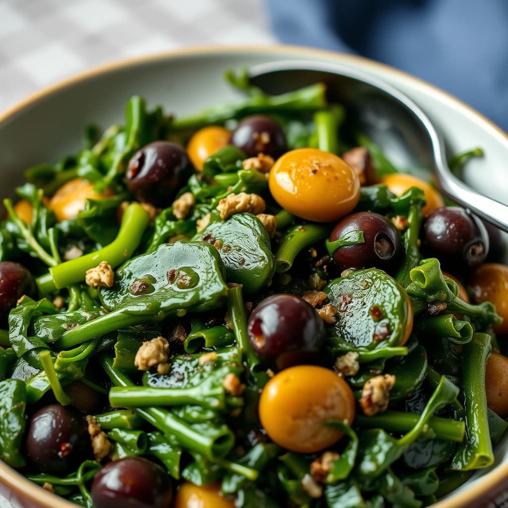 Sauterte grønnsaker med oliven