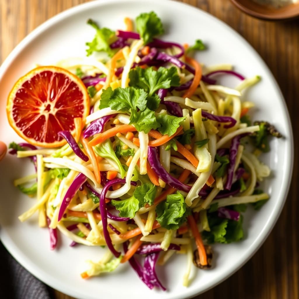 Savoykål- og radicchiosalat med blodappelsindressing