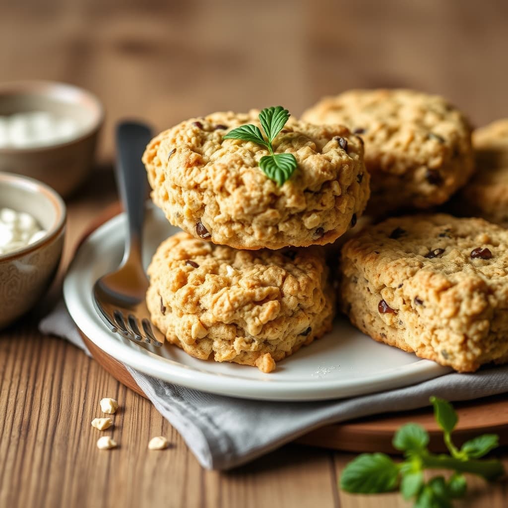 Scones med lønnesirup og havregryn av restaurantkvalitet