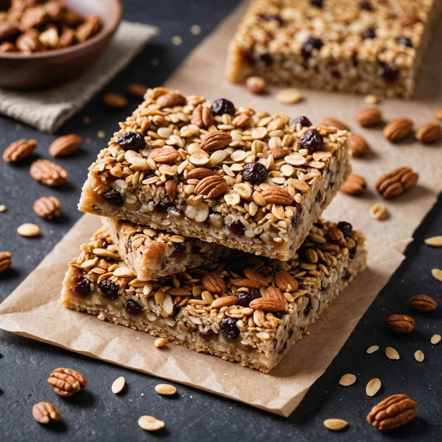 Seige, nøttefylte, sunne granolabarer