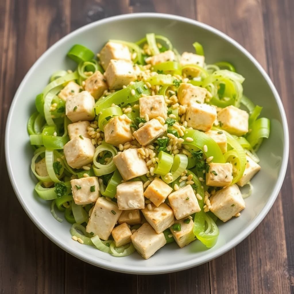 Selleri-, sesam- og tofusalat