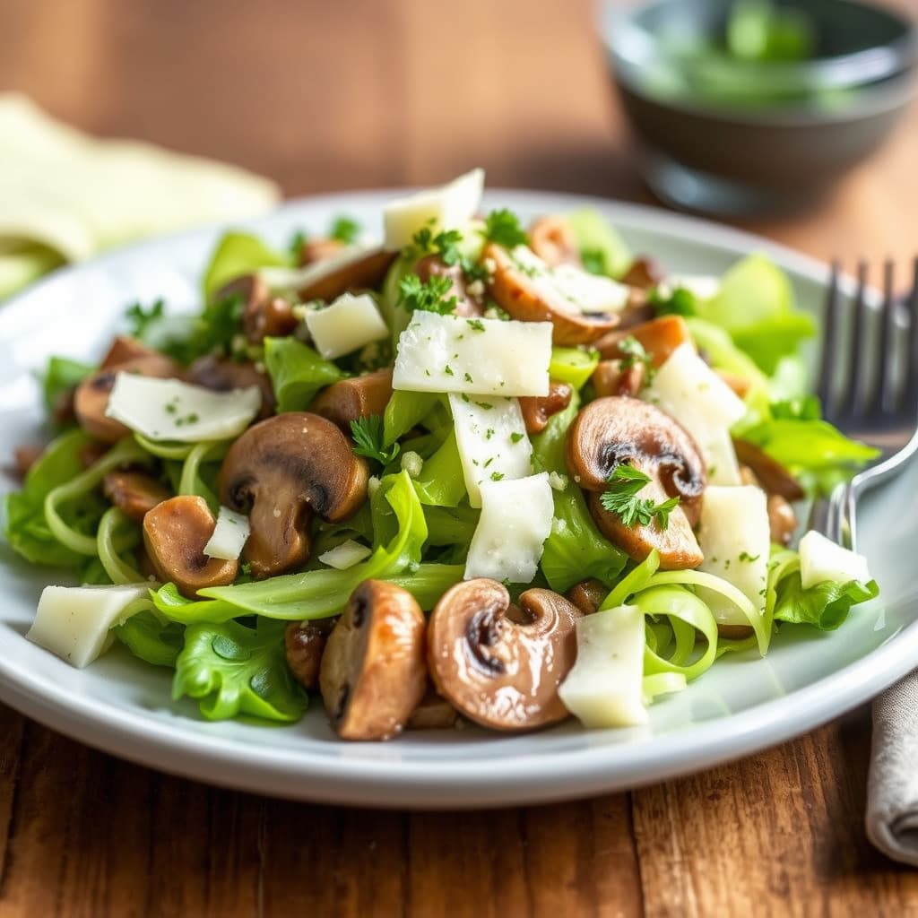 Selleri-, sopp- og parmesansalat