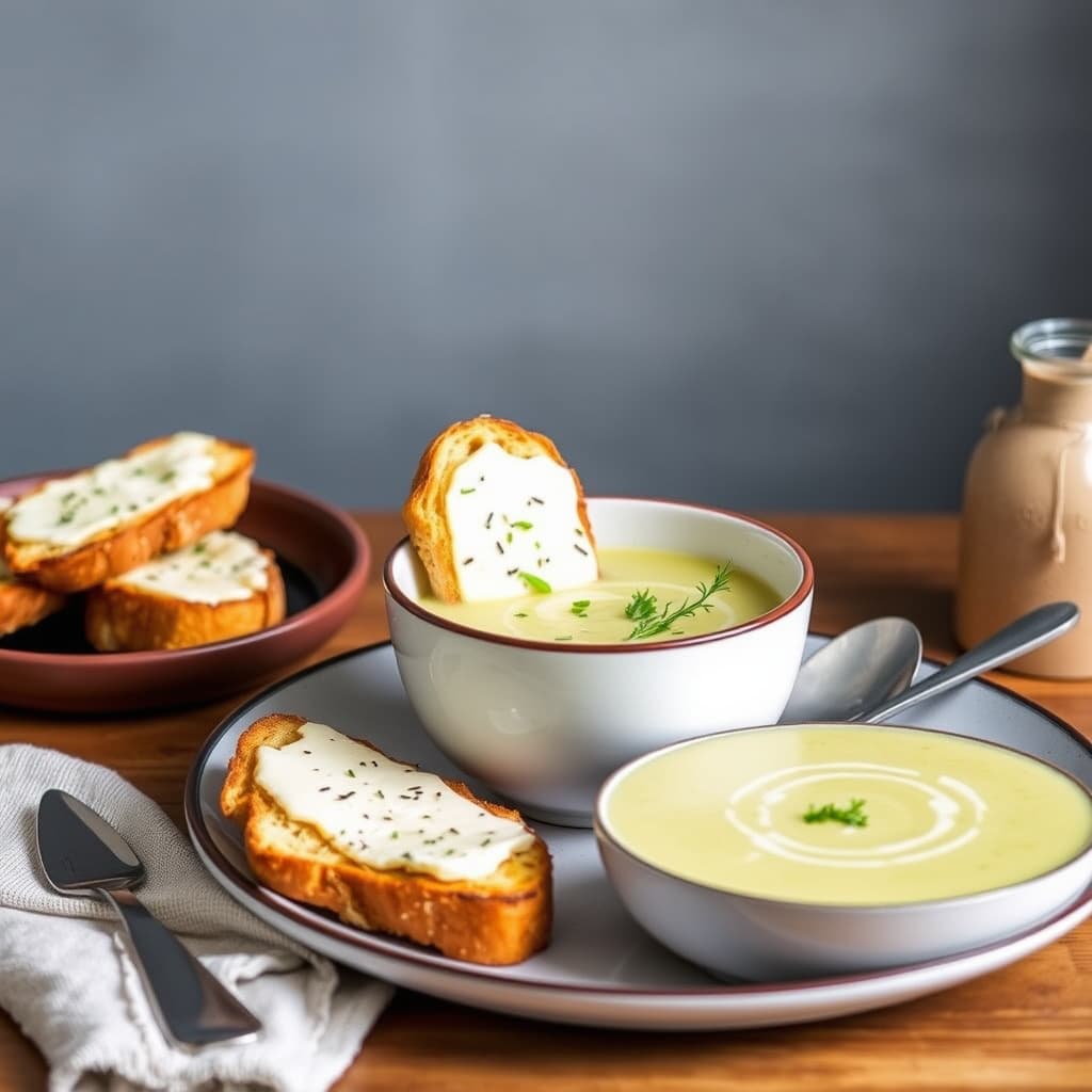 Selleribisque med stilton-toast