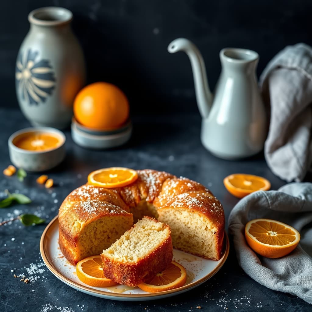 Semolinakake med appelsiner