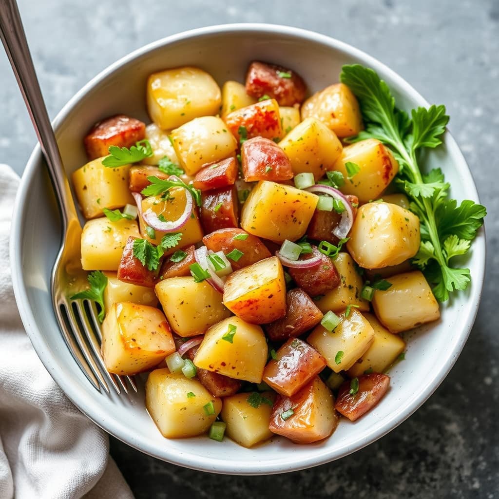 Sennep- og vårløkpotetsalat