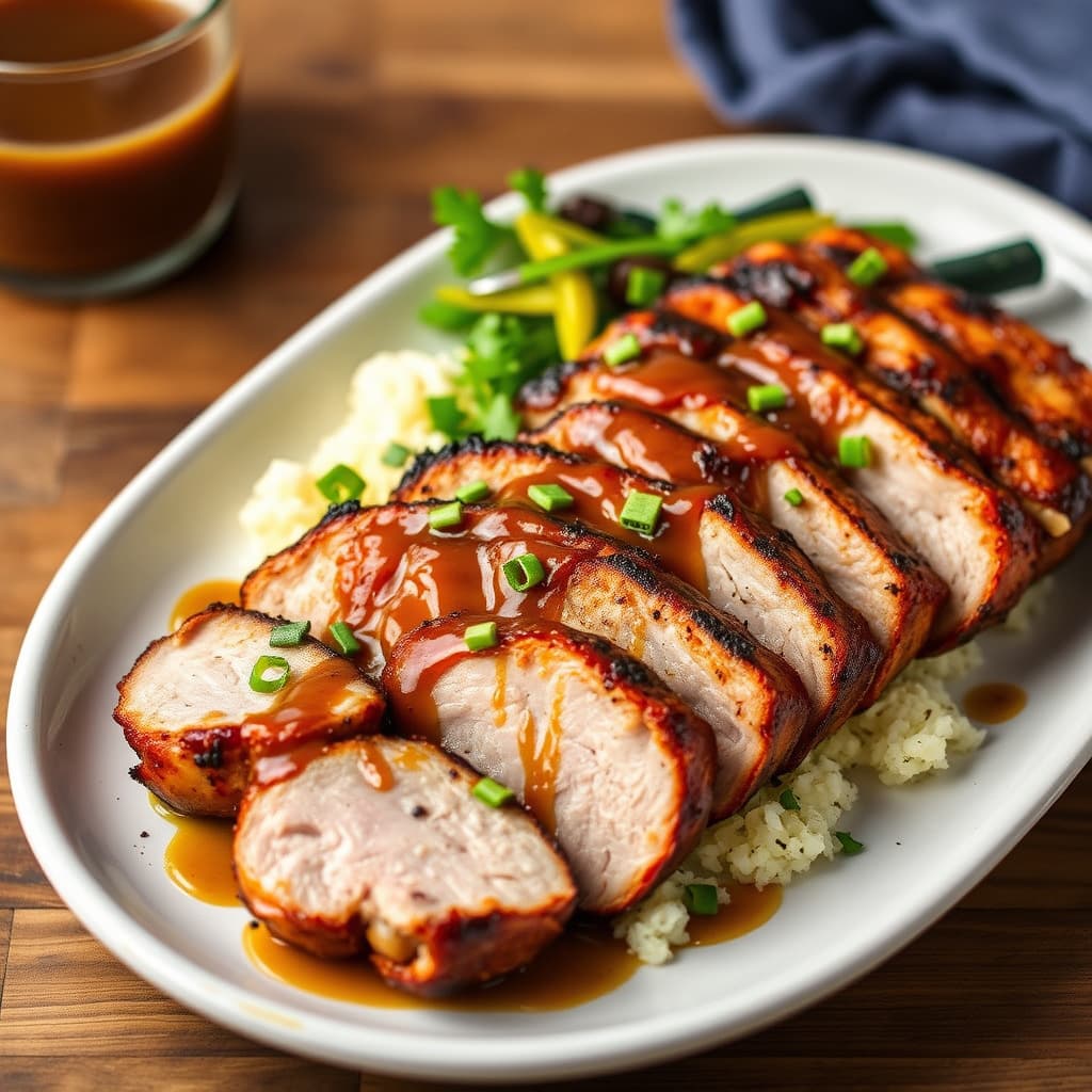 Sennepsgrillet svinekjøtt