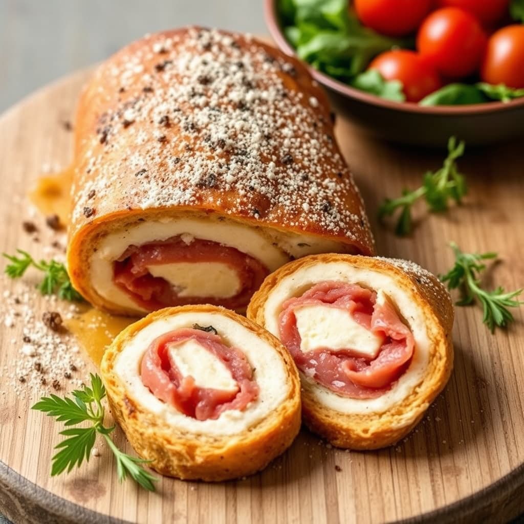 Serranoskinke og Manchego-ostrullade