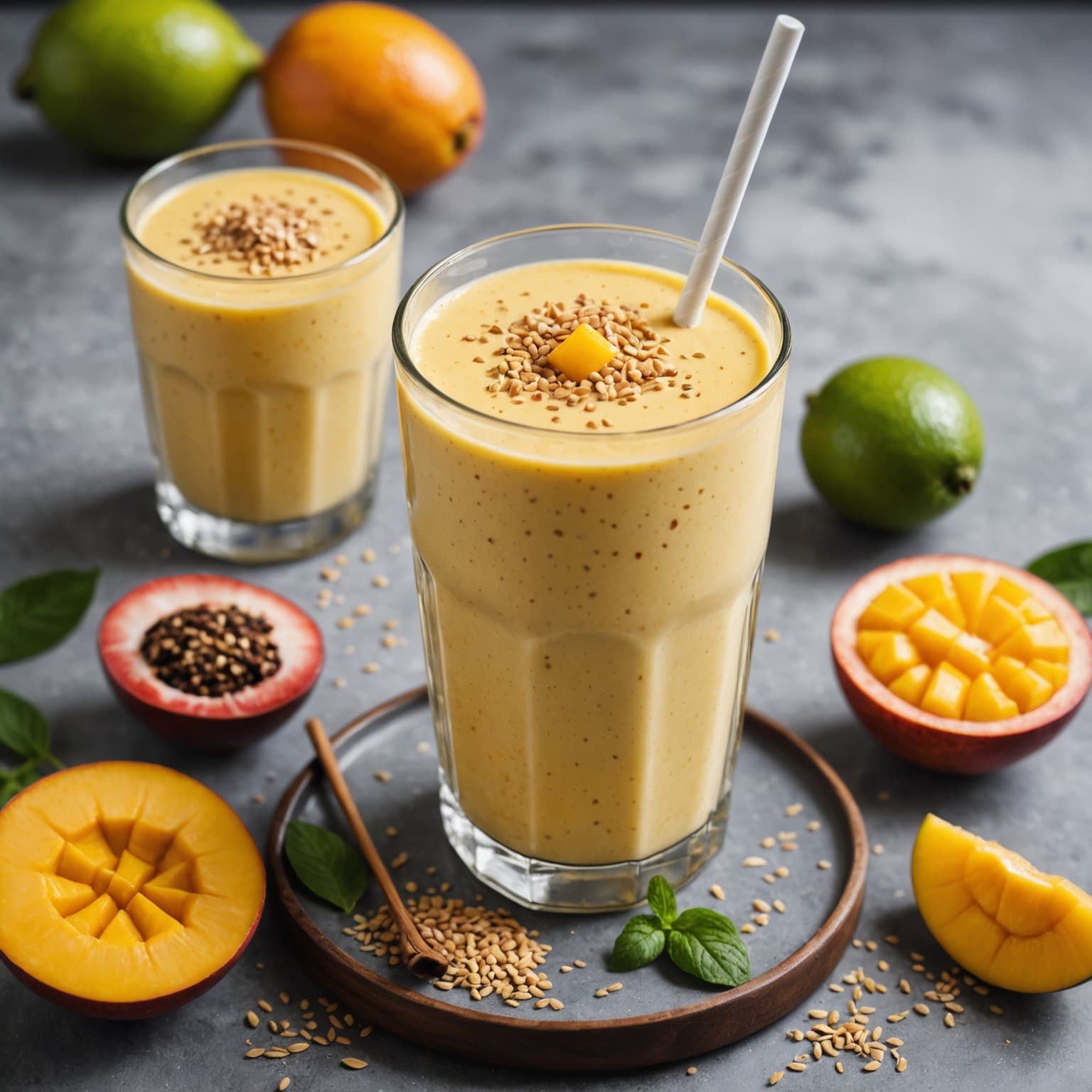 Sesam- og mangosmoothie