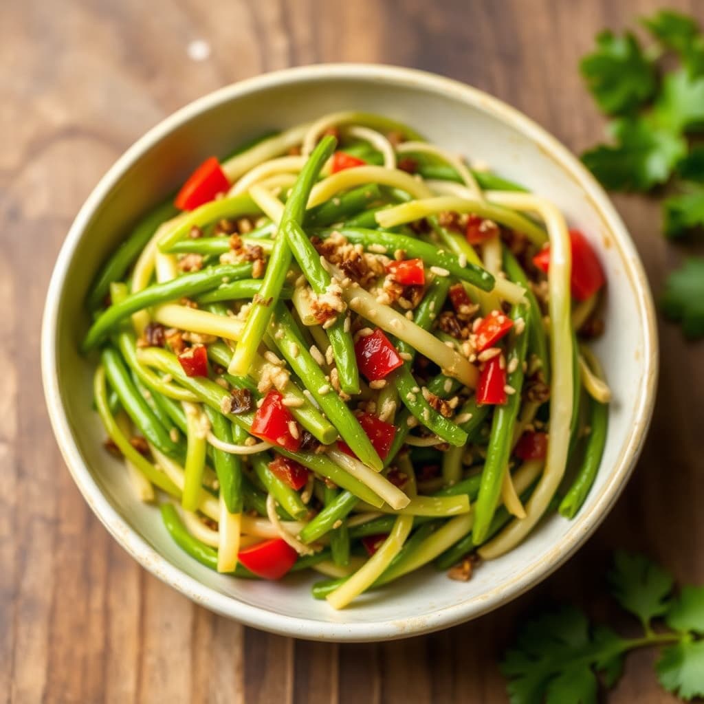 Sesam- og pepperbønnespirer