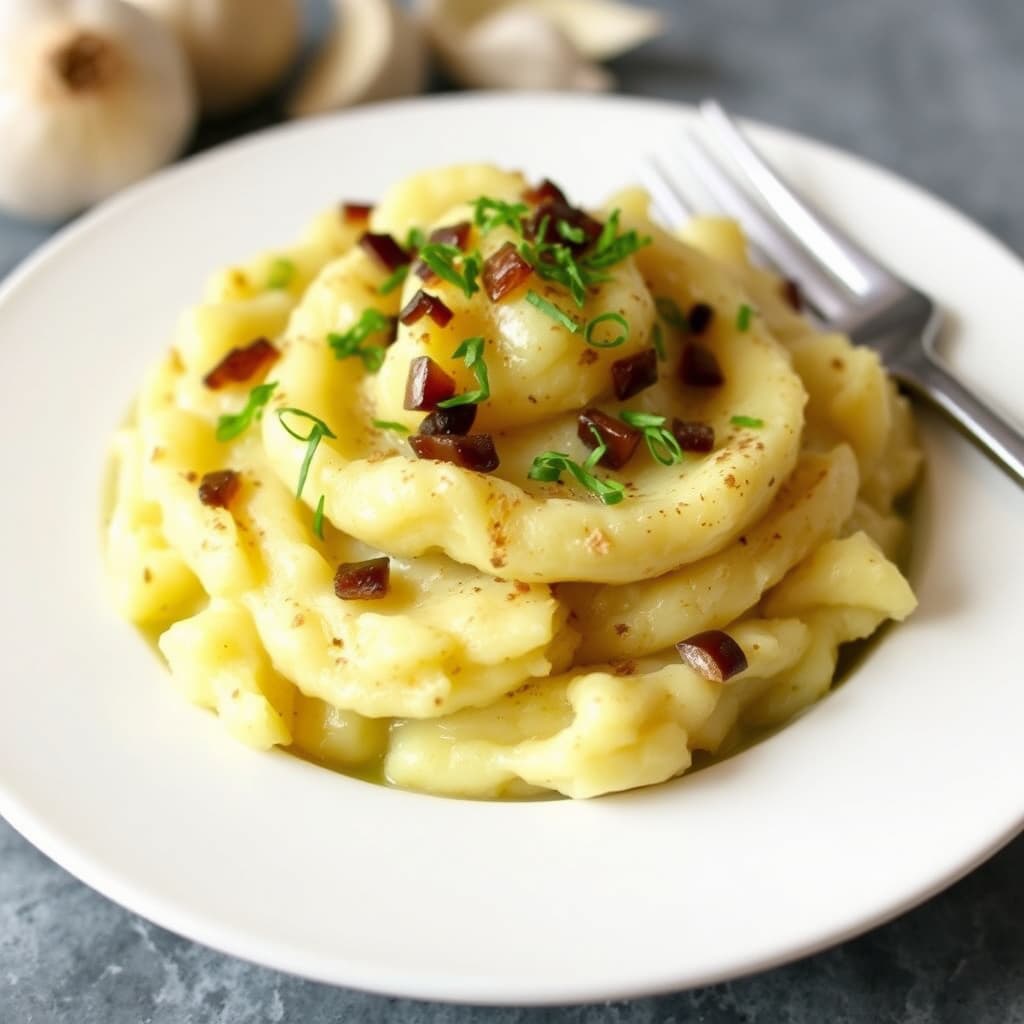 Shallottmos med hvitløk