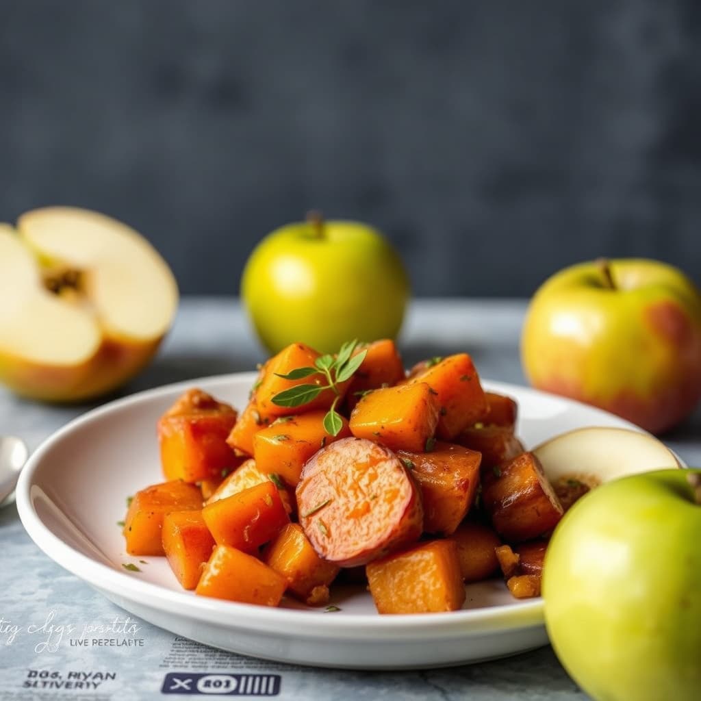 Sherried søtpoteter og epler