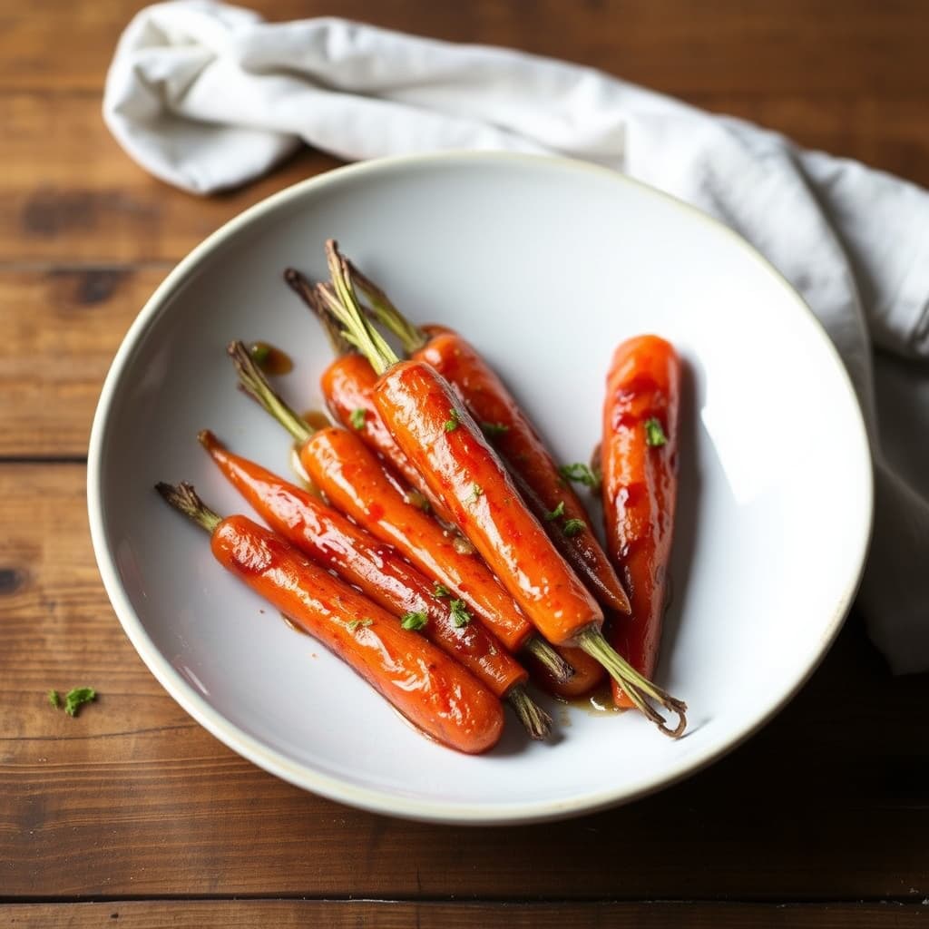 Sherryeddik- og melasseglasert gulrot