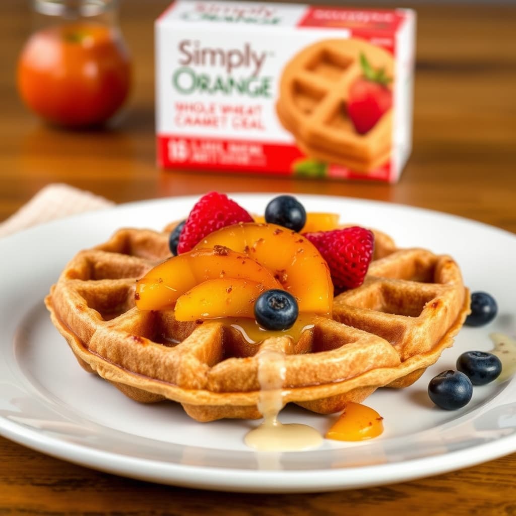 Simply Orange® Hele hvetevafler med karamellisert ananas