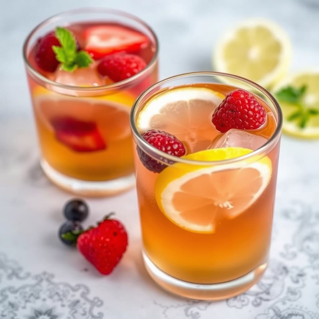 Sitron-ingefær iste med bærkuber