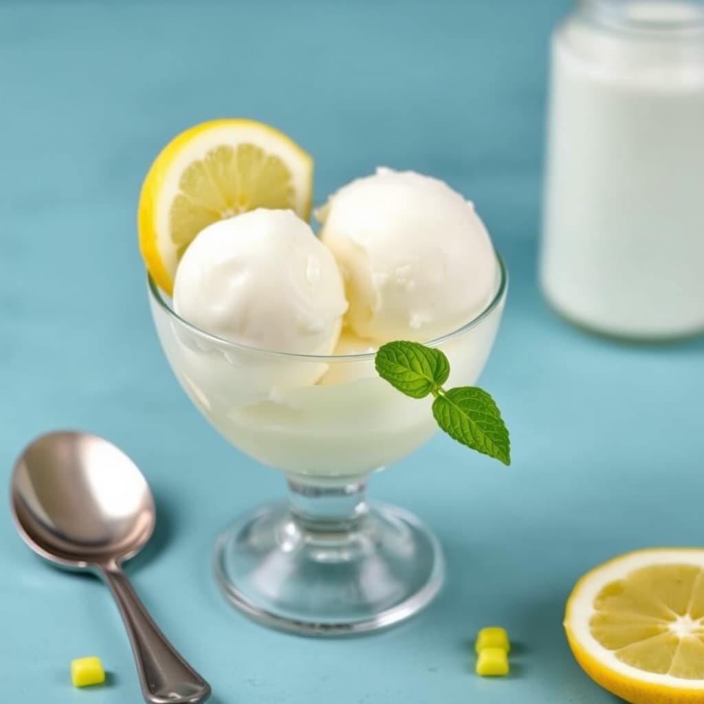 Sitron- og kulturmelksorbet