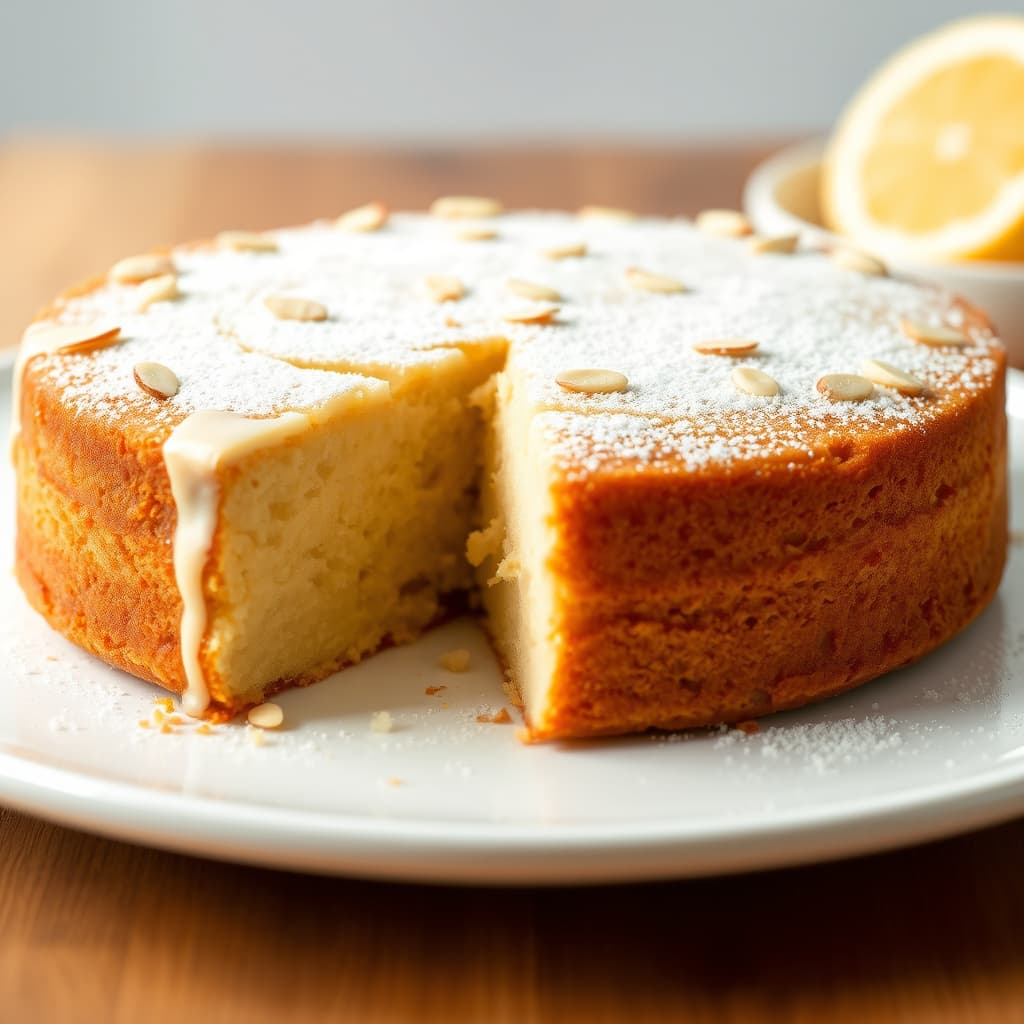 Sitron- og mandelkake uten mel