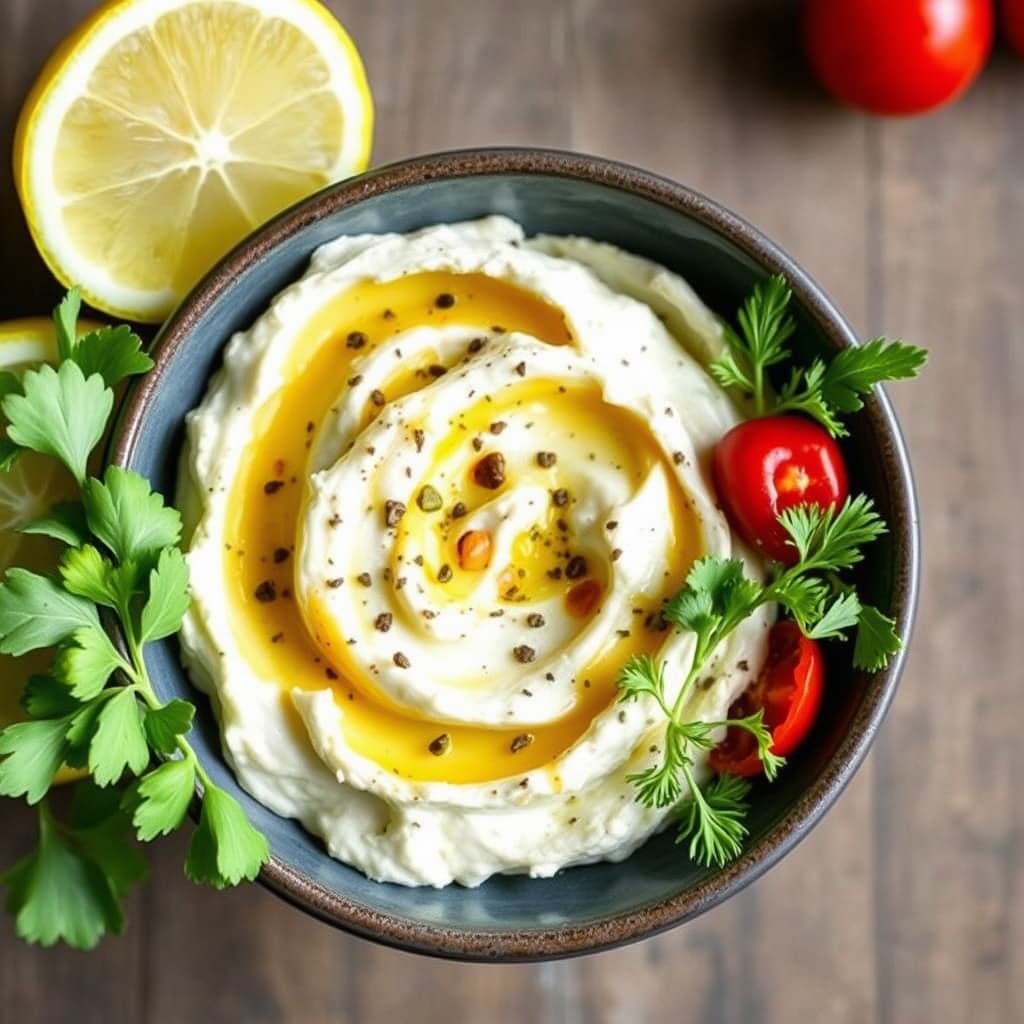 Sitron- og pepper-ricottablanding