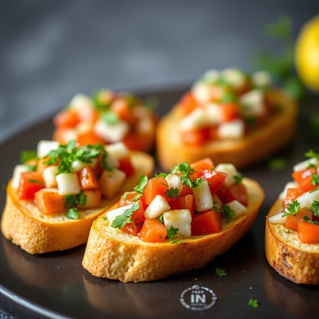 Sitron- og persillebruschetta