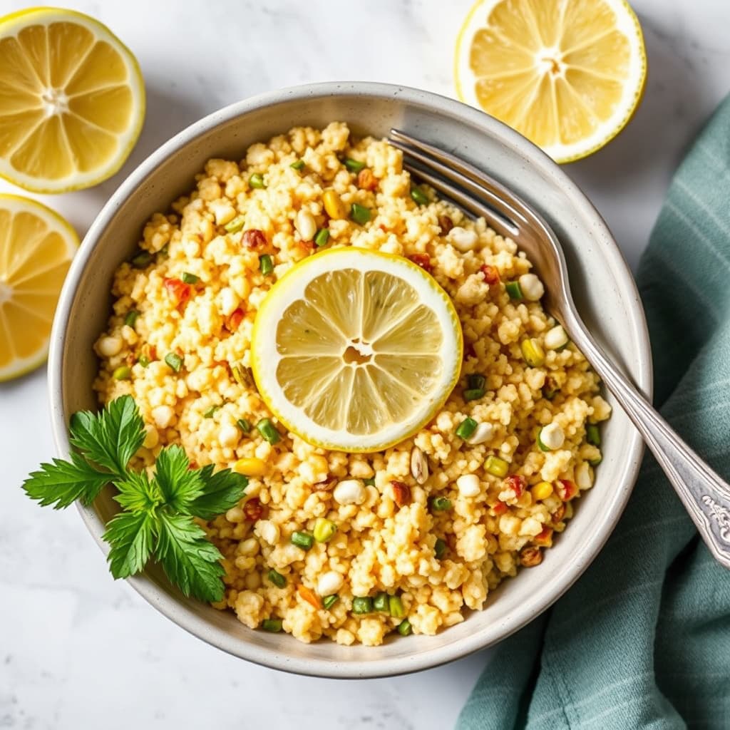 Sitron- og pistasj-israelsk couscous