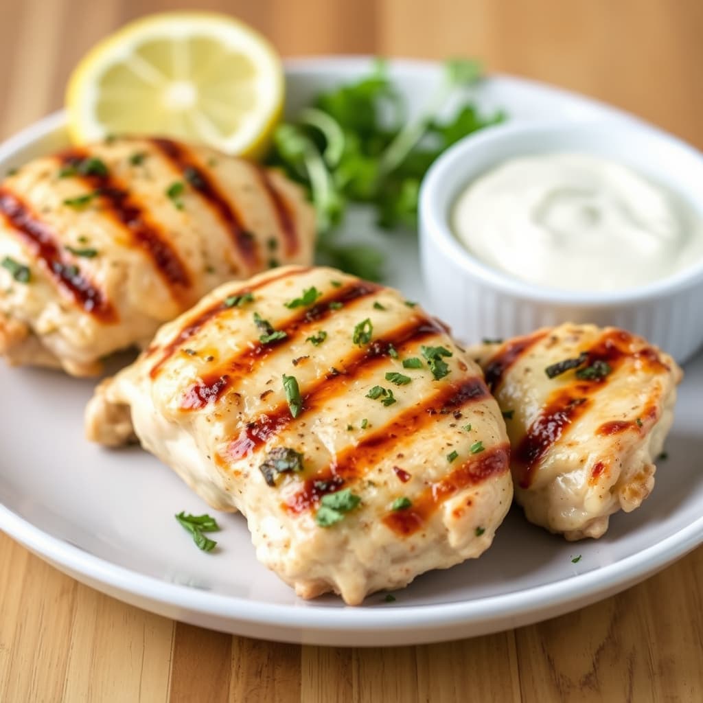 Sitron- og urtemarinert grillet kyllinglår